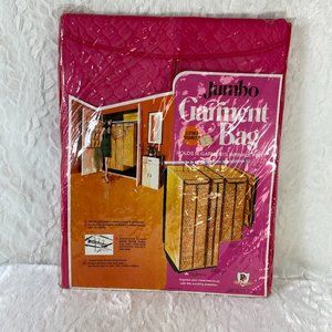 Vintage New Prepac Inc Jumbo Quilted Vinyl Garment Bag Hot Pink